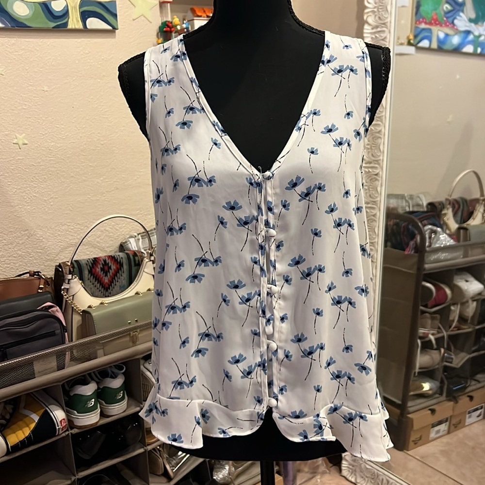 Sienna Sky Floral Button Up Tank Top